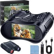 Night Vision Binoculars 3.2 ''High Definition Screen,Head Mount, Built-in Battery, Rechargeable Infrared Digital Camping Equipme