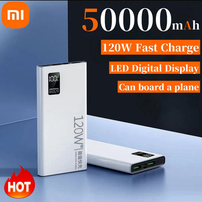 Xiaomi 120W High Capacity Power Bank 50000mAh Fast Charging Powerbank Portable Battery Charger For Android Samsung Huawei NEW