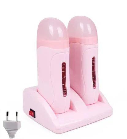 Electric Double Wax Heater Epilator Cartridge Wax Roller Base Roll On Waxing Refillable Hair Removal Machine Depilatory Heater