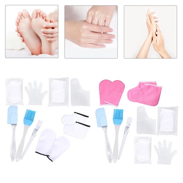 Paraffin Wax Melting Gloves and Booties Wax Heater Protection Kit Wax Hand Foot Gloves for Hand Feet Care SPA Bath Men Women