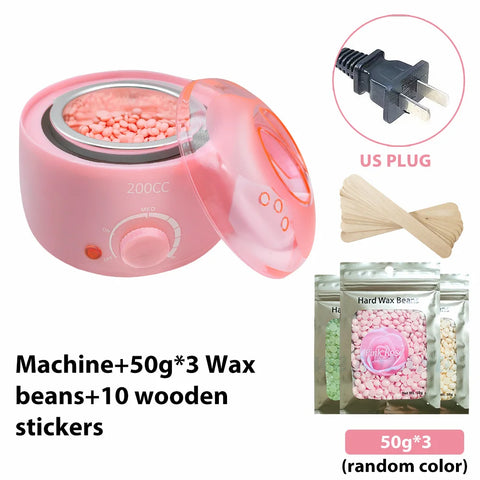 200CC Wax Heater Warmer Hair Removal Machine For Hand Foot Body SPA Epilator Paraffin Wax Pot +Wax Beans + Wood Sticks