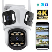 Three Lens Three Screen IP Camera WiFi External Dual Lens Auto Track 15MP Security PTZ Camera 4K HD iCsee Video Surveillance