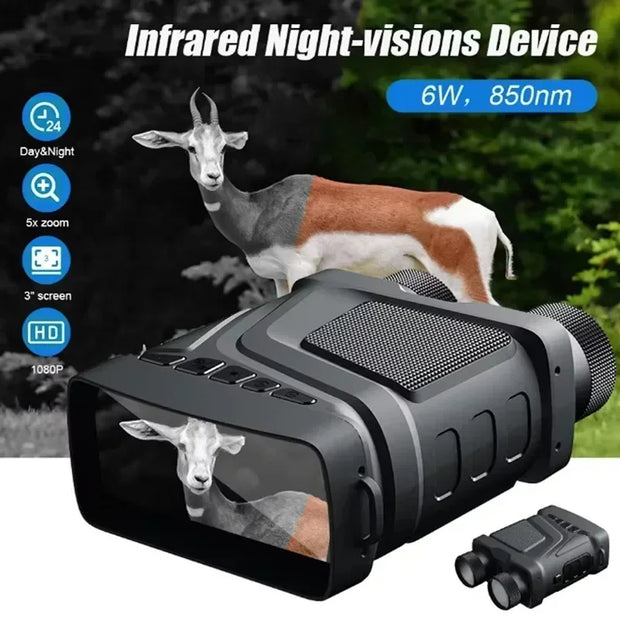 Night Vision Binoculars Device 5X Digital 800m Full Dark Infrared WiFi Telescope Goggles For Hunting Camping Video Record