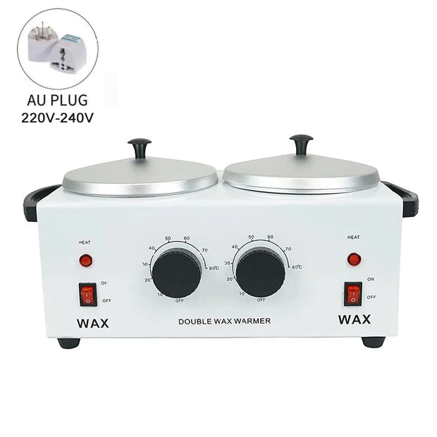 Dual Pot Wax Heater Professional Paraffin Hair Removal Machine Dual Parrafin Hot Facial Skin Equipment Spa Household