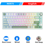 RK Royal Kludge R75 Gasket Wired Mechanical Keyboard 80 Keys RGB Backlit Hot-swappable Spanish Gamer Keyboard MDA PBT Keycaps