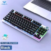 AULA Wireless Mechanical Gaming Keyboard 87 Key Three-modes 2.4G/Bluetooth/Wired Backlight Keyboard for Windows/Mac/IOS/Android