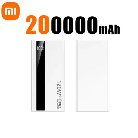 Xiaomi Power Bank 200000mAh 120W Super Fast Charging External Battery High Capacity Digital Display Charger For Iphone Samsung