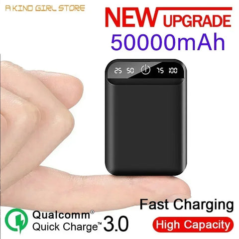 30000mAh Mobile Power Bank Portable Mobile Phone Fast Charger Digital Display USB Charging External Battery Pack for Android