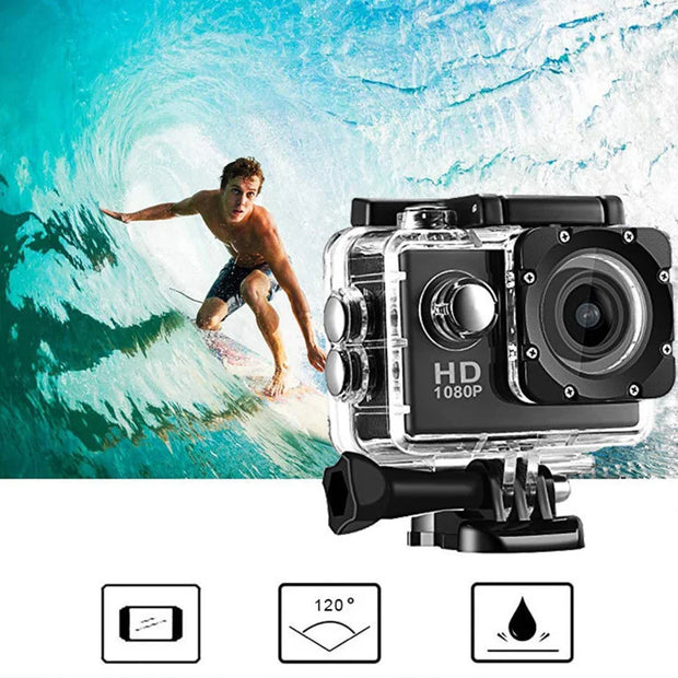 Mini Action Camera HD 4K Digital Cameras Screen Waterproof Recording Cam Sports Camera for Riding Record Diving Outdoor Sports