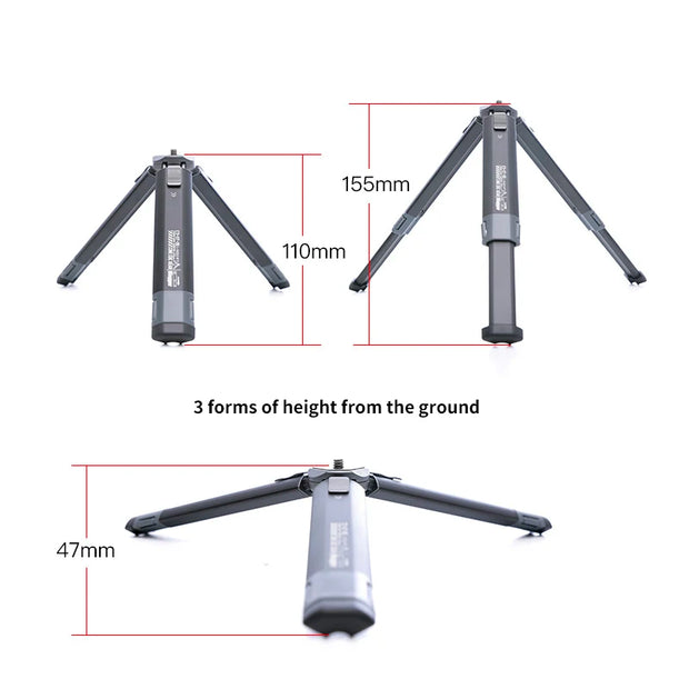 Vlogger DT-05 Screw Telescopic Mini Tripod Stand Bracket Aluminum Universal 1/4"  for Phones DSLR Mirrorless Cameras