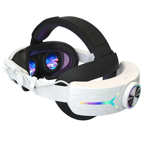 RGB Adjustable VR Head Band with 8000mAh Rechargeable Battery for Meta Quest 3 Lightweight Comfort Strap