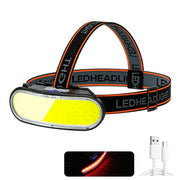 1300LM COB LED Headlamp USB Rechargeable Head Flashlight with Built in Battery 5-mode Lighting Outdoor Fishing Camping Headlight