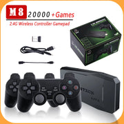 M8 Game Console Built-in Two-person Wireless Controller 2.4G Stick 4K HD PS1 GBA Video Children's Christmas Gift