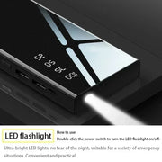 20000mAh LED Digital Display Portable Charger External Battery Suitable for iPhone and Android USB Power Bank Mini Powerbank