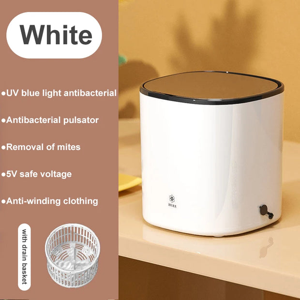 Mini Washing Machine Automatic Underwear Sock Washer 110V 220V Portable Washing Machine with Dryer Bucket for Clothes