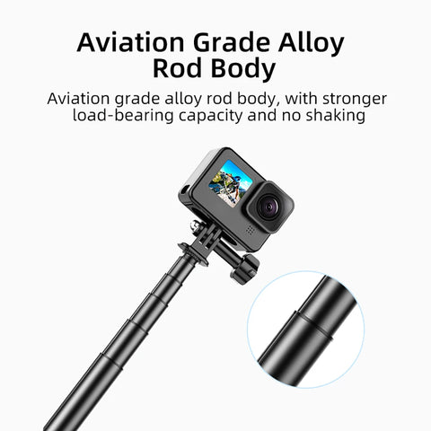 1.38M Selfie Stick Tripod for DJI Action 4/Pocket 3/Gopro/Instar 360/DSlR Camera Phone Photography Adjustable Extension Holder