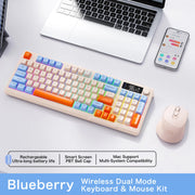 M96 Bluetooth Keyboard Wireless FREEWOLF Screen Gaming Keyboard,Electronic Screen, Multi-Device Connection,Ergonomics Gaming