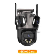 6K HD Outdoor Wifi PTZ Camera Three Lens 4K Dual Screen IP Camera Auto Tracking Color Night Video Surveillance CCTV P2P iCsee