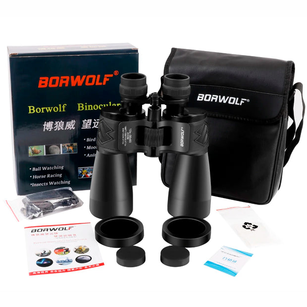 Borwolf 12-36X60 Binoculars BAK4 Prism FMC Optical Lens High Power Hunting Birdwatching Light night vision telescope