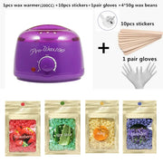 Electric 500cc   wax warmer  Hair Removal Wax- Heater Wax Beans 10pcs Wood Stickers Sets Waxing Kit cera depilator