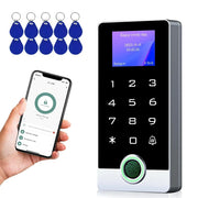 Waterproof Tuya App Control Fingerprint Reader With LED Screen Stand-Alone Door Keypad Full Metal WiFi Access Control System