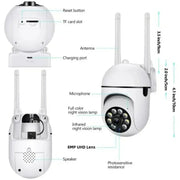 8MP Wireless Security Surveillance PTZ Camera Wifi IP Outdoor 4X Zoom Cameras AI Human Tracking Two-way Audio HD Night Color Cam