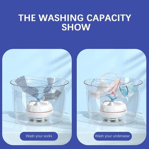 Mini Washing Machine,Ultrasonic Turbine Washing for Baby Clothes,Portable Washers,Travel Hotel for Cleaning Sock Underwear