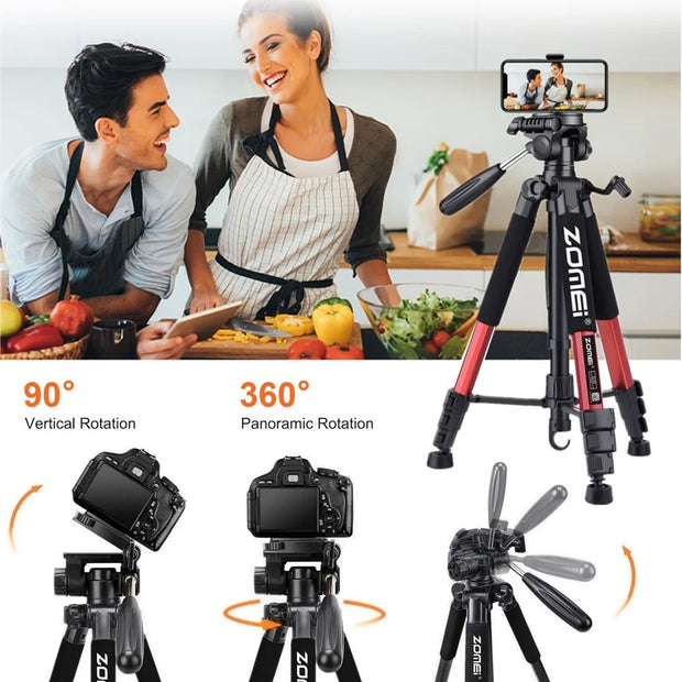 Zomei Professional Portable Travel Aluminum Camera Floor Tripod Stand & Pan Head for Phone DSLR Digital Camera Canon Nikon Video