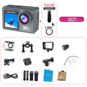 5K Action Camera 4K60FPS Dual IPS Touch LCD DVR EIS 170° 30M Waterproof 5X Zoom Sport Camera With Wireless Mic&Remote Control