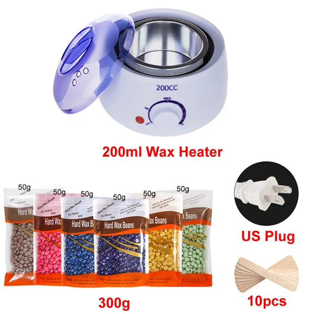 Wax Heater Warmer Machine For Hair Removal Depilation Wax Dipping Epilator Paraffin Pot and Wood Sticks Kit