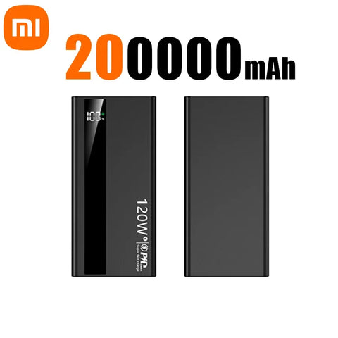 Xiaomi Power Bank 200000mAh 120W Super Fast Charging External Battery High Capacity Digital Display Charger For Iphone Samsung