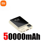 Xiaomi 50000mAh Magnetic Wireless Charger Power Bank Magsafe External Battery Fast Charging PowerBank For Android iPhone 15 16