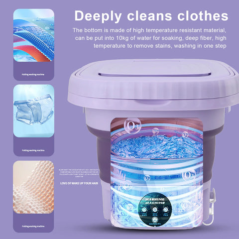 11L Portable Small Foldable Washing Machine with Spin Dryer For Socks Underwear Panties Washer Household Mini Washing Machine