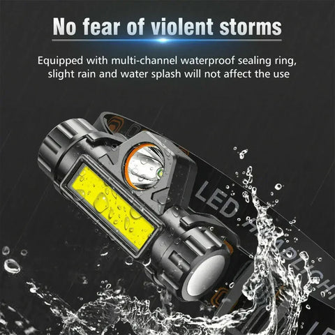 1-5PCS Rechargeable COB LED Headlamp Strong Magnetic Powerful Headlight Super Bright Waterproof Head Torch For Outdoor Fishing