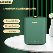 Suanglng Portable MIni Washing Machine 2.5L Capacity Small Underwear Sock Cleaning One-key Start Mini Washer For Home Travel