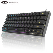 MageGee Mini 60% Gaming Keyboard, RGB Backlit 61 Key Ultra-Compact Keyboard, TS91 Ergonomic Waterproof Mechanical Feeling Office